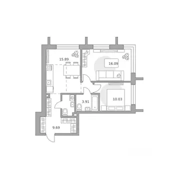 2-к кв. Москва Юго-Восточный ао, Южнопортовый р-н,  (59.85 м)