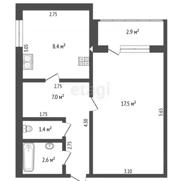1-к кв. Самарская область, Самара ул. Стара-Загора, 285 (36.9 м)