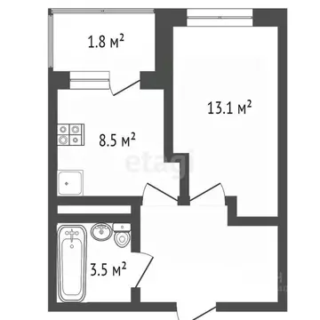 1-к кв. Тюменская область, Тюмень Дамбовская ул., 27к1 (33.4 м)