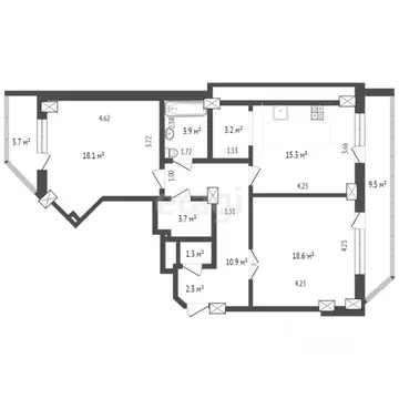 3-к кв. Ростовская область, Ростов-на-Дону Северный мкр, просп. ...