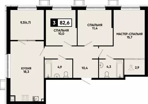 3-к кв. Ставропольский край, Кисловодск Моя Легенда жилой комплекс ...