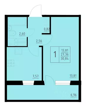 1-к кв. Пермский край, Пермь Домостроительный мкр,  (30.84 м)