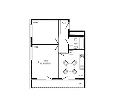 2-к кв. Ростовская область, Ростов-на-Дону Притяжение жилой комплекс ...