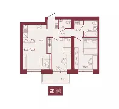 3-к кв. Пензенская область, Пенза ул. Тепличная, 55 (58.75 м)