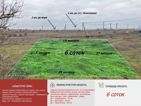 Участок в Крым, Симферопольский район, Николаевка пгт  (6.0 сот.)