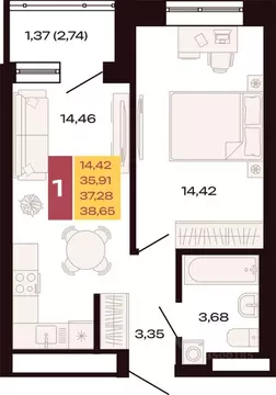 1-к кв. Свердловская область, Екатеринбург Юго-Западный жилрайон, ...