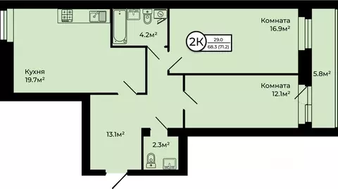 2-к кв. Ярославская область, Ярославский муниципальный округ, д. ...
