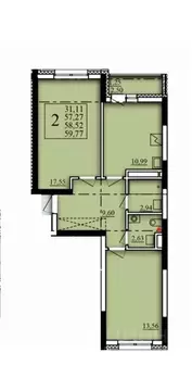 2-к кв. Башкортостан, Уфа Затон-Восточный жилрайон, Паруса жилой ...