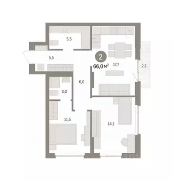 2-к кв. Свердловская область, Екатеринбург Сортировочный жилрайон, ...