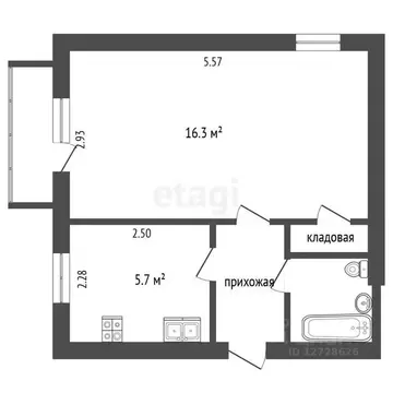 1-к кв. Калужская область, Калуга ул. Ленина, 27 (28.7 м)