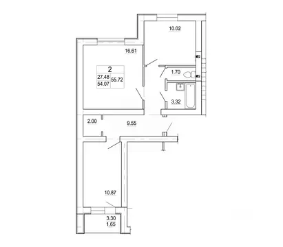 2-к кв. Ленинградская область, Коммунар г. Гатчинский муниципальный ...