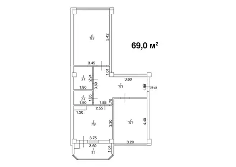 2-комнатная квартира: Ессентуки, улица Шмидта, 80/2с (69 м)