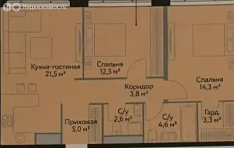 2-комнатная квартира: Москва, Корабельная улица, 1 (70 м)