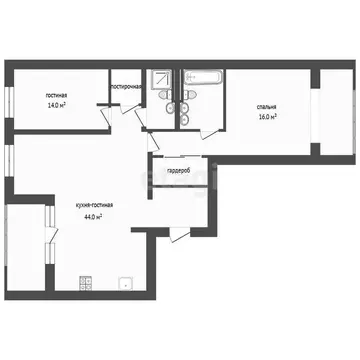 2-комнатная квартира: Тюмень, улица Пожарных и Спасателей, 3к1 (91.3 ...