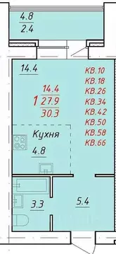 1-к кв. Алтайский край, Новоалтайск Индустриальная ул., 18 (30.3 м)
