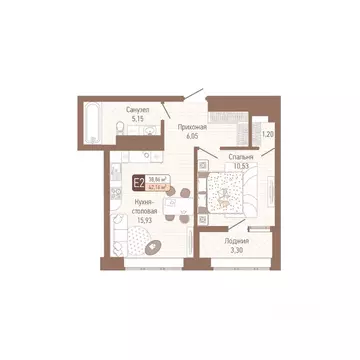 1-к кв. Тульская область, Тула Кулик жилой комплекс (40.51 м)