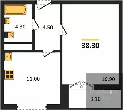 1-к кв. Воронежская область, Новоусманский район, пос. Отрадное ул. ...