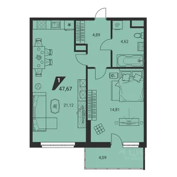 2-к кв. Свердловская область, Екатеринбург Юго-Западный жилрайон, Дом ...