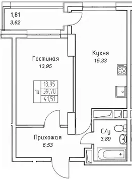 1-к кв. Саха (Якутия), Якутск 11-й кв-л,  (41.51 м)