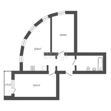 2-комнатная квартира: Вологда, улица Чехова, 36 (71.9 м)