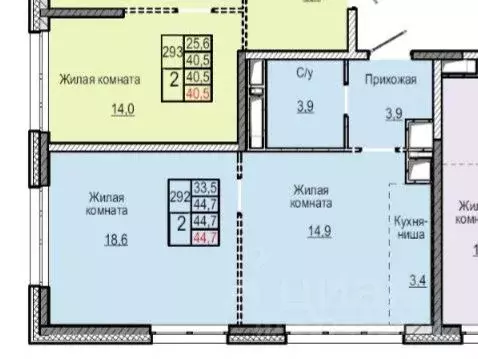 1-к кв. Московская область, Долгопрудный Парковая ул., 42 (44.7 м)