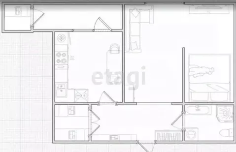 1-к кв. Тульская область, Тула ул. Ползунова, 15к2 (43.0 м)