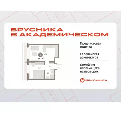1-к кв. Свердловская область, Екатеринбург Академический мкр, 19-й ...
