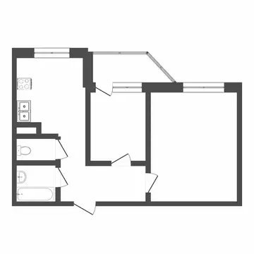 2-комнатная квартира: Тюмень, улица Михаила Сперанского, 27 (44.2 м)