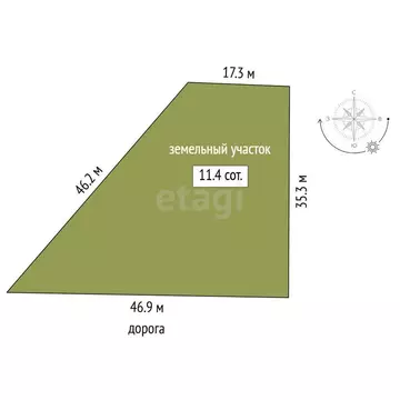 Участок в Тюмень, садовое товарищество Царево (1139 м)