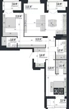 3-к кв. Алтайский край, Барнаул Опера Резиденс жилой комплекс, БС3 ...