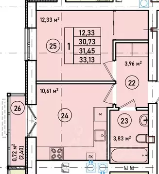 1-к кв. Калининградская область, Гурьевск Новая Резиденция жилой ...