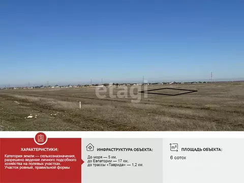 Участок в Крым, Сакский район, с. Штормовое  (6.0 сот.)