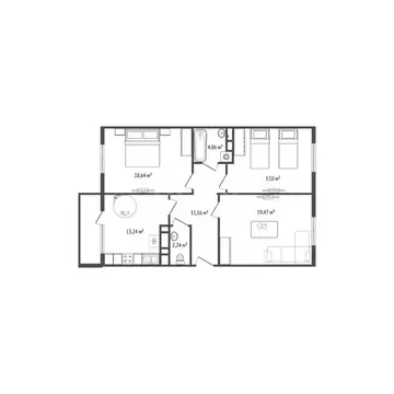 3-к кв. Брянская область, Брянск просп. Станке Димитрова, 67к7 (87.0 ...