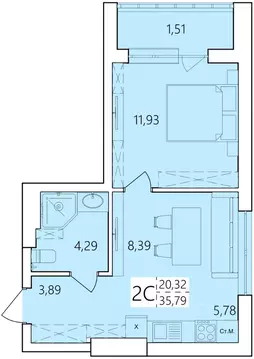 2-к кв. Башкортостан, Уфа Затон жилрайон, Волна жилой комплекс (35.79 ...