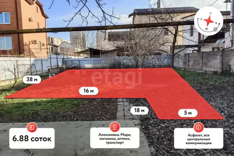 Участок в Краснодарский край, Анапа Алексеевка мкр, ул. Зеленая, 20 ...