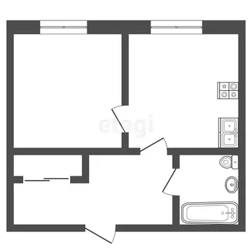 2-комнатная квартира: Протвино, улица Ленина, 1 (23 м)