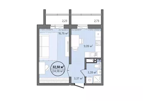 1-к кв. Челябинская область, Челябинск ул. Труда, 14 (38.0 м)