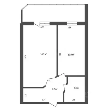 1-к кв. Амурская область, Благовещенск ул. Пушкина, 100 (34.3 м)