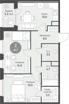 2-к кв. Новосибирская область, Кольцово рп Счастье в Кольцово жилой ...