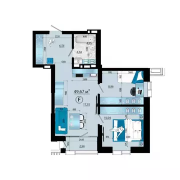 3-к кв. Приморский край, Владивосток просп. Красного Знамени (49.67 м)