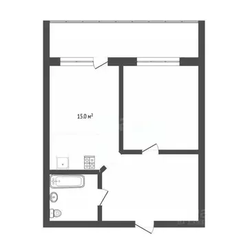 1-к кв. Тюменская область, Тюмень ул. Николая Семенова, 19к1 (37.8 м)