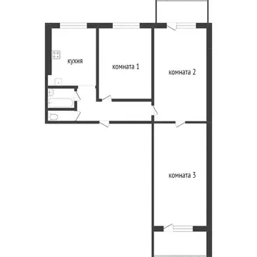 3-комнатная квартира: Кемерово, Ленинградский проспект, 41 (63 м)