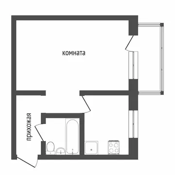1-комнатная квартира: Омск, бульвар Победы, 8 (32 м)