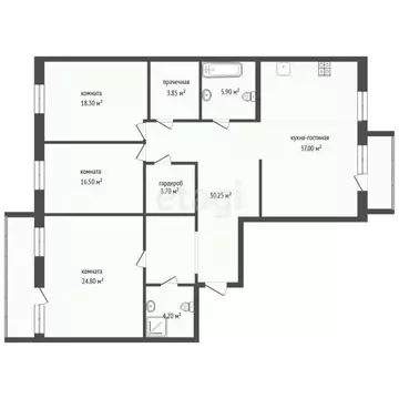 3-к кв. Тюменская область, Тюмень ул. Николая Федорова, 30 (144.5 м)