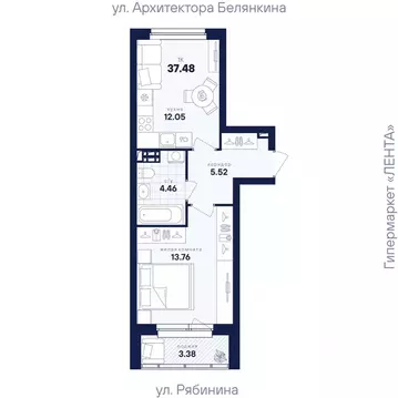 1-к кв. Свердловская область, Екатеринбург Академический мкр, ...
