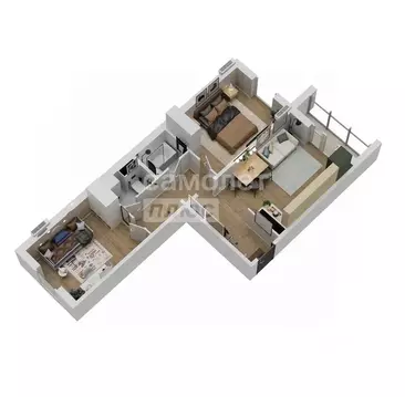 2-к кв. Челябинская область, Челябинск ул. Маршала Чуйкова, 28 (56.39 ...