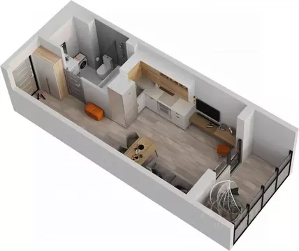 1-к кв. Татарстан, Нижнекамск просп. Шинников, 64А (26.8 м)