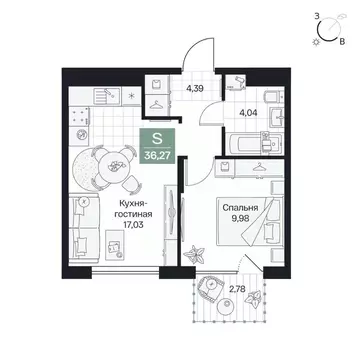 1-к кв. Волгоградская область, Волгоград просп. Имени В.И. Ленина, 59Г ...