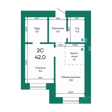 2-к кв. Алтайский край, Барнаул Просторная ул., 390к1 (42.0 м)