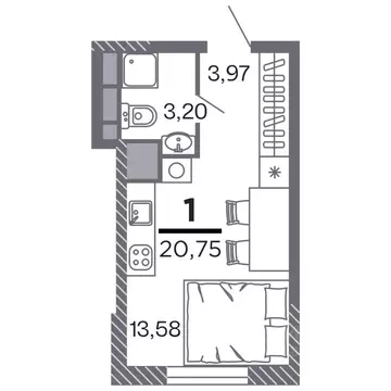 1-к кв. Рязанская область, Рязань Петра и Февронии жилой комплекс ...
